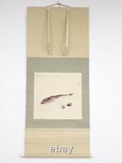 5056794 Japanese Hanging Scroll / Hand Painted / Fish