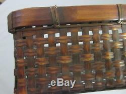 ANTIQUE RARE Japanese Bamboo Kimono Storage Basket/Tray c. 1920-1930
