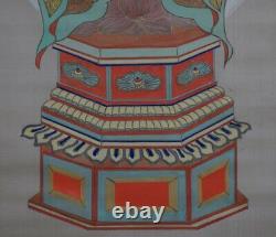 Antique Butsu-e Buddhist temple art scroll 1900s Otera paintinr