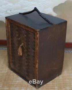 Antique Chabako Tea Ceremony box ceramic Shino-Chawan 1900 Japan craft