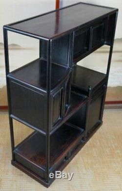 Antique Chadansu Japanese furniture 1890s hard wood cabinet Tansu craft