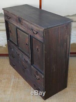 Antique Chadansu Japanese furniture 1900s Japan cabinet Tansu craft