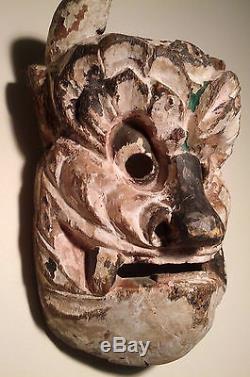 Antique, DANCED, Japan/Japanese Wooden OWL Mask -Ethnographic/Cultural Asset