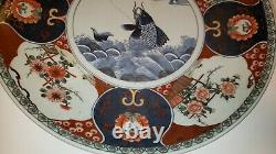 Antique Edo period Japanese Huge Koi fish Imari charger plate