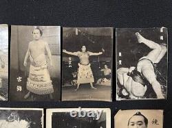 Antique JAPAN Japanese Sumo Wrestlers Pictures lot 18 Rikishi Memorial Photo F/S