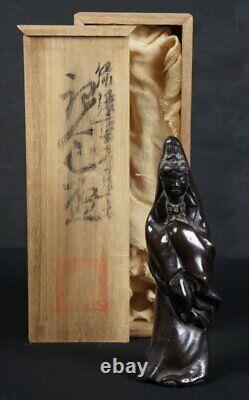 Antique Japan Buddhist Kannon deity bronze sculpture 1700s art craft