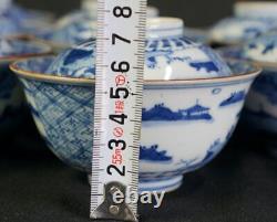 Antique Japan Chawan Imari ceramic cups 1890s Japan craft