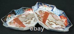 Antique Japan Imari plates Kakuzara 1800s ceramic kiln art