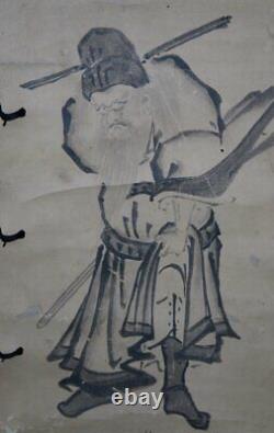 Antique Japan Zen art Sumi-e Shoki 1700 ink art deity