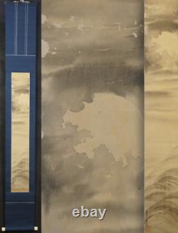 Antique Japan ink panting scroll 1800 Sumi-e Kakejiku art