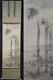 Antique Japan scroll painting bamboo and sparrow 1700 Kakejiku art
