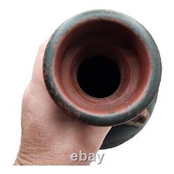 Antique Japanese 19th Century Red Clay Dragonsware Green Vase Foo Dog Handles
