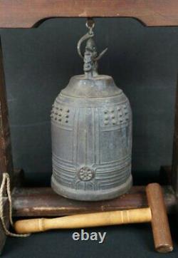 Antique Japanese Buddhist bronze bell 1890s Japanese interior craft