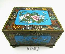Antique Japanese Cloisonné Box Meiji EXCEPTIONAL Fine Work c1868, Kyoto School