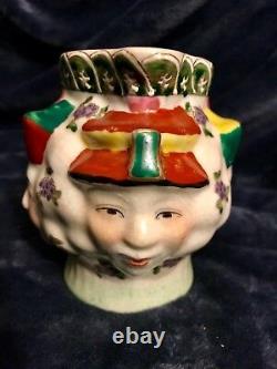 Antique Japanese Crackle Porcelain Armorial Pitcher Shimazu Clan Family Mark