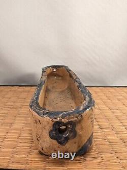 Antique Japanese Edo Period 1603-1868 Kyoto KO KIYOMIZU Ceramic Vase Crane Pine