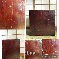 Antique Japanese Furniture Wood Cabinet Isho Tansu Shonai Black lacquered #0601