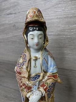 Antique Japanese Imari Porcelain Kutani Satsuma Geisha 14 1/2