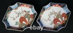 Antique Japanese Imari plates Kakuzara 1800s Japan ceramic Yakimono art