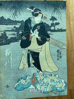 Antique Japanese Japan oriental woodblock Nr 1