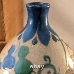 Antique Japanese Kyoto ware Ko-Kiyomizu Ceramic Tokkuri Bottle Vase with Box Japan