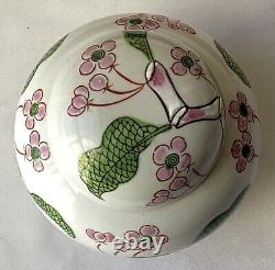 Antique Japanese Meiji Kutani Porcelain Covered Ginger Jar, Floral-design