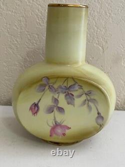 Antique Japanese Nippon Hand Painted Porcelain Vase with Flowers Decoration