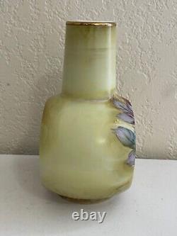 Antique Japanese Nippon Hand Painted Porcelain Vase with Flowers Decoration