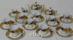 Antique Japanese Nippon Porcelain Teaset Teapot cups Saucers