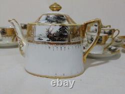 Antique Japanese Nippon Porcelain Teaset Teapot cups Saucers