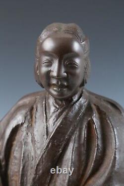 Antique Japanese Noh Dancer Bronze Sculpture -Matsukaze- Very Rare Tsushima