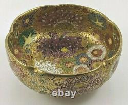 Antique Japanese Satsuma Bowl Thousand Flowers Signed