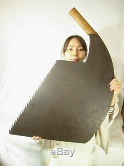Antique Japanese Signed Tool Forged Iron Huge Maebiki Nokogiri Whaleback Saw