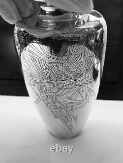 Antique Japanese Solid Sterling Silver Vase