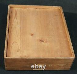 Antique Japanese Suzuribako Zen writing box 1900 Keyaki wood