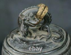 Antique Japanese Tsuri-kane dragon bronze bell 1880s Japan sculpture art