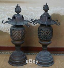 Antique Japanese bronze Buddhist lamp 1890s Japan Buddhist shrine