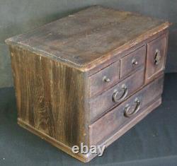 Antique Kotansu Japanese small cabinet 1800s Japan interior wood craft
