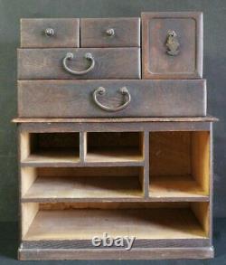 Antique Kotansu Japanese small cabinet 1800s Japan interior wood craft
