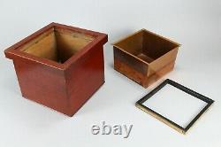 = Antique Meiji Period Japanese Hibachi Wood & Copper, Marked