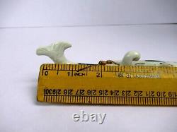 Antique Porcelain Figurines Japanese Fishes With Elephant Trunk 2 Pc Lot OldF9