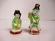 Antique Porcelain Figurines Japanese Husband Wife Couple With Violin DecoratiF7