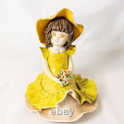 Antique Rare Japan Cute girl paper clay doll Only one handmade in the world