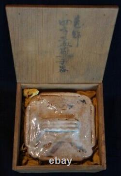Antique Shino Yaki Japanese ceramic Jikiro 1900 Tea Ceremony Japan art craft