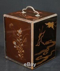 Antique Takarabako Japanese lacquered jewelry box 1890s Japan Nurimono craft