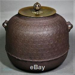 Antique Tea Ceremony CHAGAMA Japanese Iron kettle teapot VINTAGE from JAPAN a425