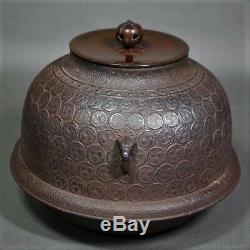 Antique Tea Ceremony CHAGAMA Japanese Iron kettle teapot VINTAGE from JAPAN a426