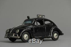 #Antique Tin Toy# Japanese Bandai Volkswagen VW Beetle Police Car Japan Rare