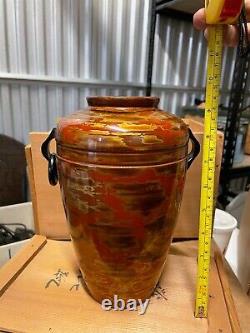 Antique Traditional Zuiun-nuri Kishu Japanese Oriental Lacquerware Vase Handles