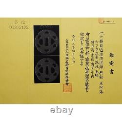 Antique Tsuba for Samurai Sword with NBTHK Hozon Certificate (T-466)